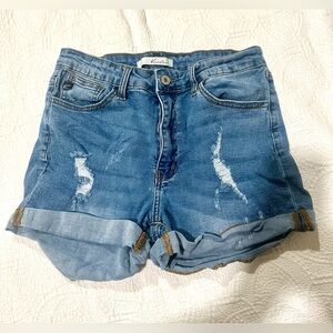 KanCan women’s cuffed Distressed Jean Shorts